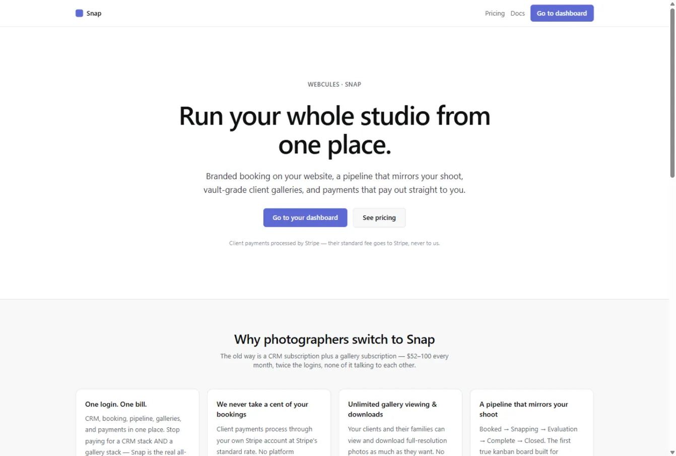 snap photographer studio platform